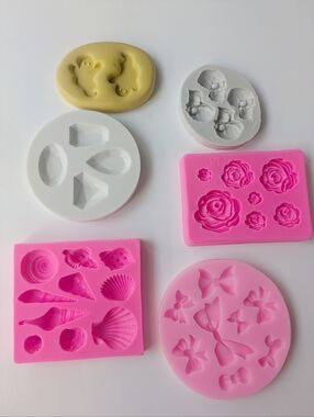 Silicone Mold Bundle - Floral, Shells, Bows, Gems & Halloween Ghosts